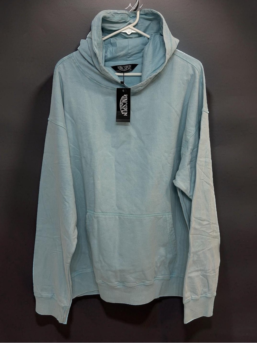 BNWT RINGSPUN Light Blue Pullover Hoodie - Men's Casual Sweatshirt